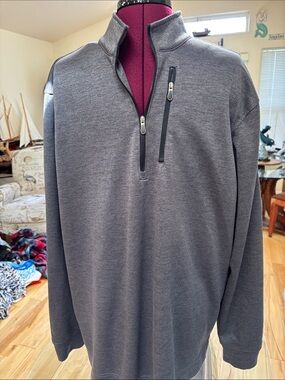bolle Men's Gray Zip-Up Sweater with Chest Pocket